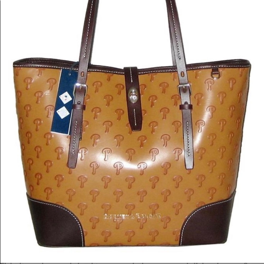 Dooney & Bourke MLB Philadelphia Phillies Dover Cognac Leather Tote